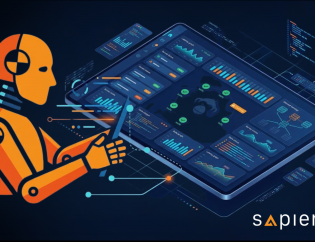 A stylized orange crash test dummy operating an interactive dark-themed SRE monitoring dashboard displaying cloud network status, latency graphs, and a Chaos Monkey fault injection symbol, representing Chaos Engineering practices.